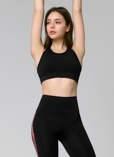 Black Label Signature Power Rise Python Colorblock Bra Top